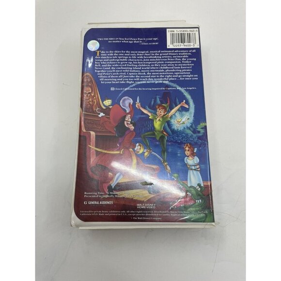 Disney Black Diamond VHS Peter Pan 1990 Vintage Animated Movie - Picture 4 of 8